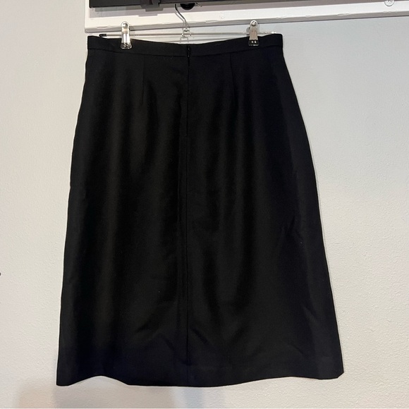 Pendleton Virgin Wool Pencil Skirt Dark Grey Gray Skirt Front Pockets Pleated 6 - Picture 6 of 9